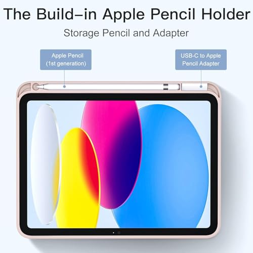 CERLINK Case for iPad (A16) 11th/10th Generation (2025/2022)-Auto Sleep/Wake Cover Pencil Holder Soft Flexible Case Recoil Series for Apple iPad 10th/11th Gen (Pink) - Image 3