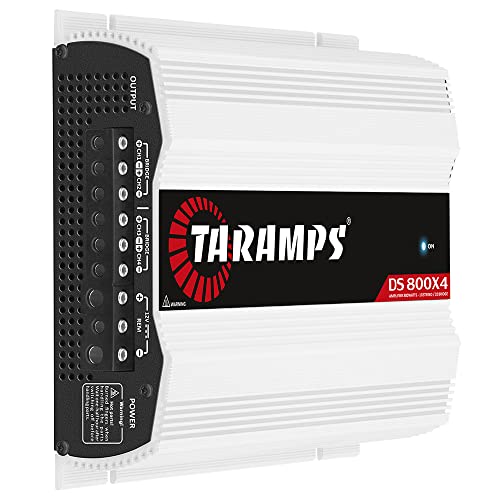 Taramp's تارامبس DS 800x4 1 أوم 800 واط RMS 4-قناة 200x4 RMS، فئة D، نطاق كامل، تقاطع تمرير عالي / منخفض ثابت، قابل للجسر مضخم صوت السيارة، أبيض - Image 2