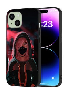 Apple iPhone 15 Protective Case Cover Girl Wear Mask Art
