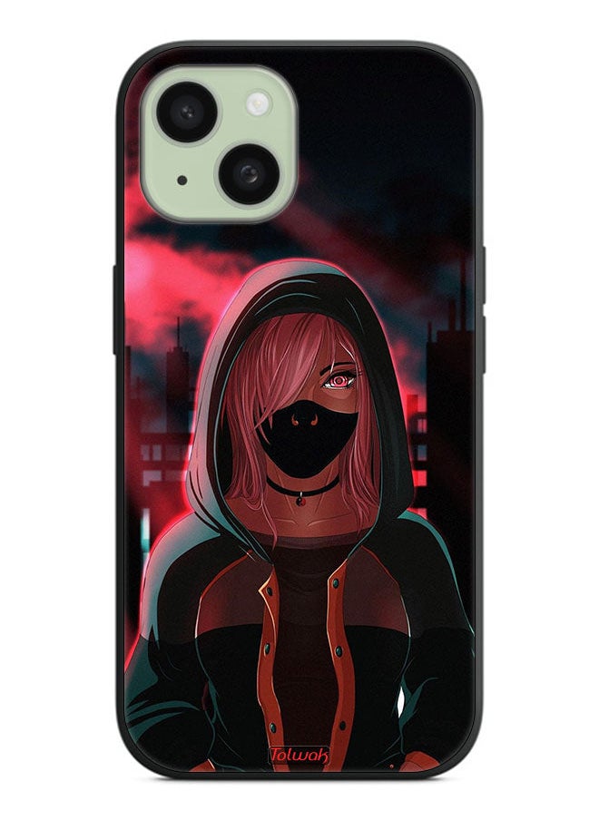 Tolwak - Apple iPhone 15 Protective Case Cover Girl Wear Mask Art - Image 1