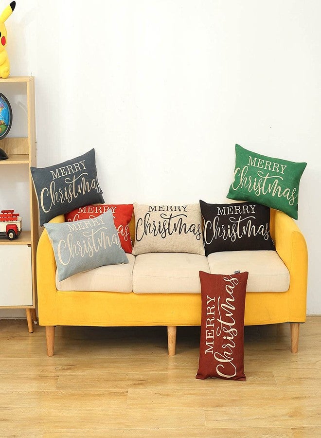 TRENDIN Christmas Throw Pillow Cover 20x12 inch, Black Lumbar Throw Pillowcase, Home Chair Office Winter Decorations Linen Cushion Cover for Sofa Couch PL703TR - Image 3