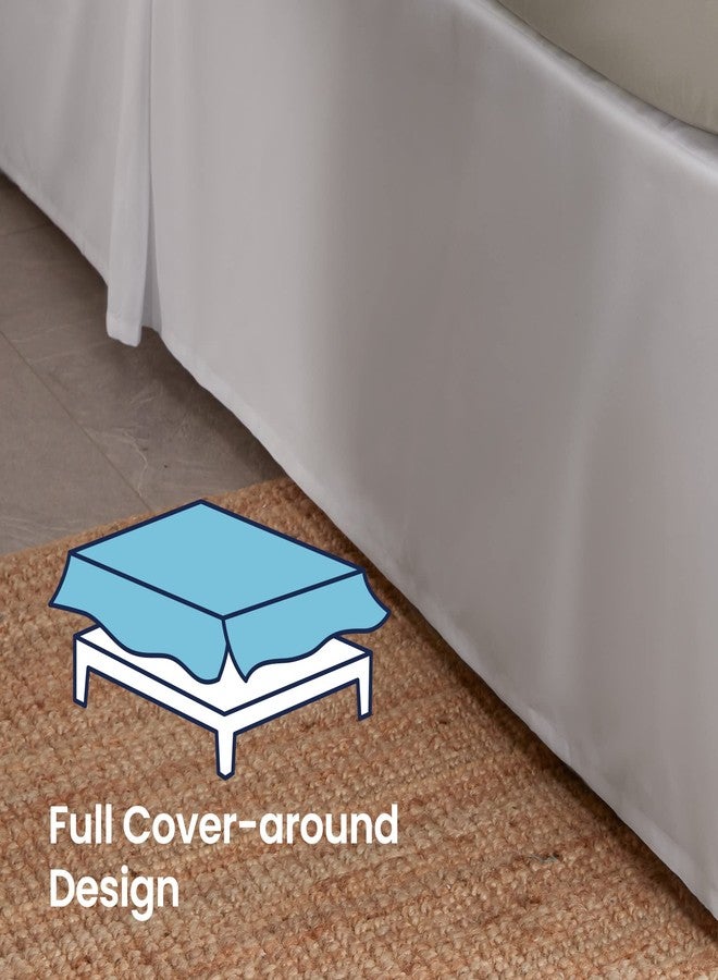 SLEEP ZONE Pleated Bed Skirts Queen Size, 15 inch Tailored Drop Easy Fit Bedskirt, Anti-Static, Fade Resistant (Queen, White) - Image 3