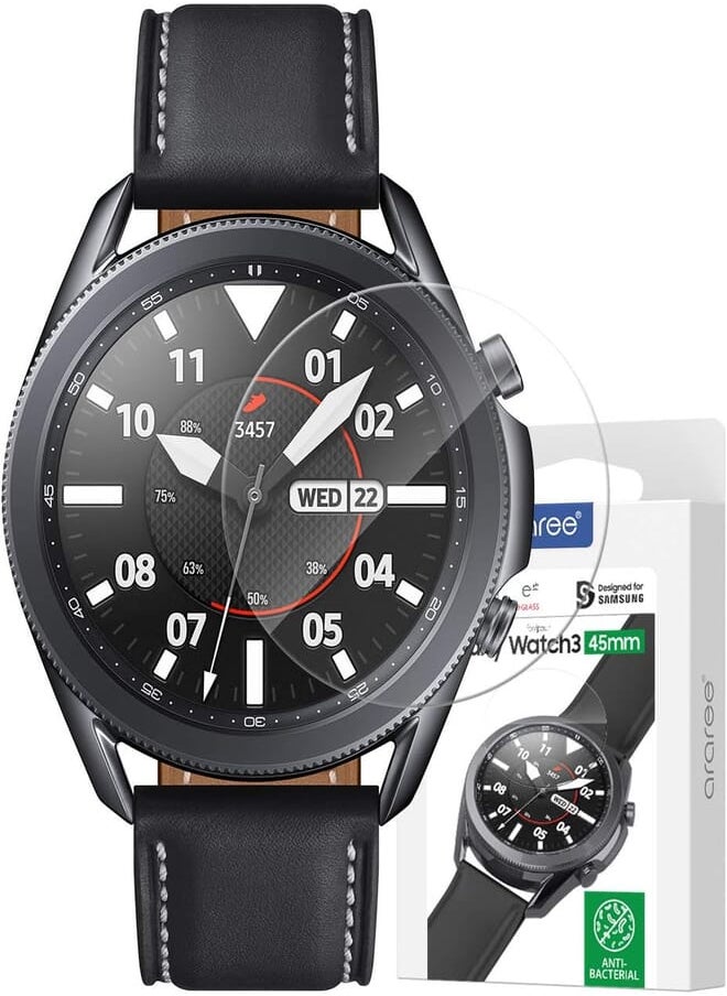 araree Araree GP-TTR840KDATK Galaxy Watch 3 SUB CORE GLASS 45MM Anti Bacterial Tempered Glass|1 year manufacturer warranty 