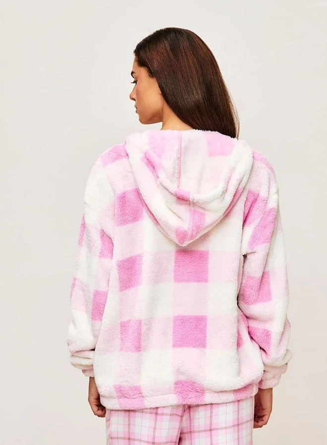 Undiz Pink Hooded fleece jacket for Women | Best Price UAE