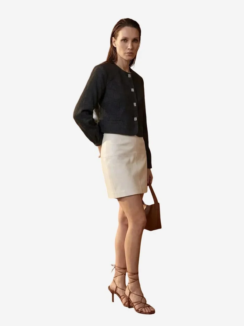 ماي فاشن MY FASHION Tailored Button Closure Short Jacket