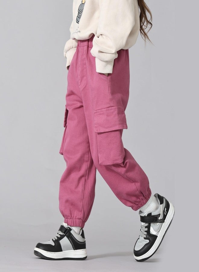 MINI PANDA Toddler Pants Girls&Boys，Stretch Twill Chino Toddler Pants Peach - Image 4