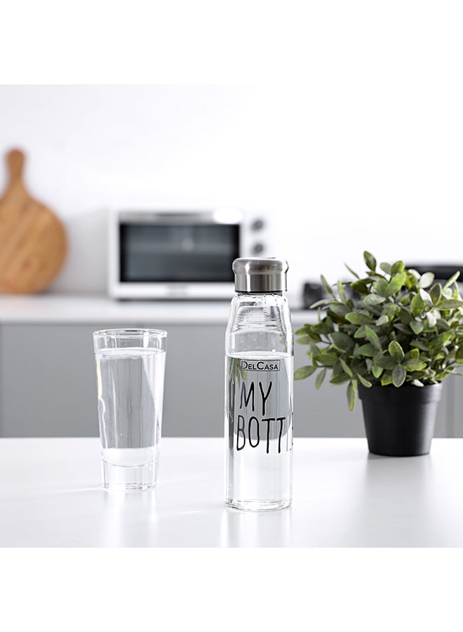 DELCASA Water Bottle With Pad Black/Clear/Silver - Image 5
