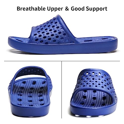 Xomiboe Shower Shoes Men Women Non Slip Bathroom House Slippers College Dorm Room Essentials for Girls Kids Shower Sandals Swimming Water Shoe (Blue,EU42-43) - Image 5
