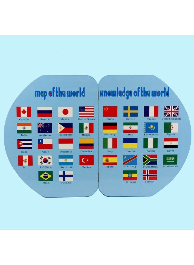 Capstro World Map Flags Puzzle for Kids – Geography Learning Activity with Country Flag Pieces, English Map Matching Board & Educational Toy – World Map Flags - Image 3