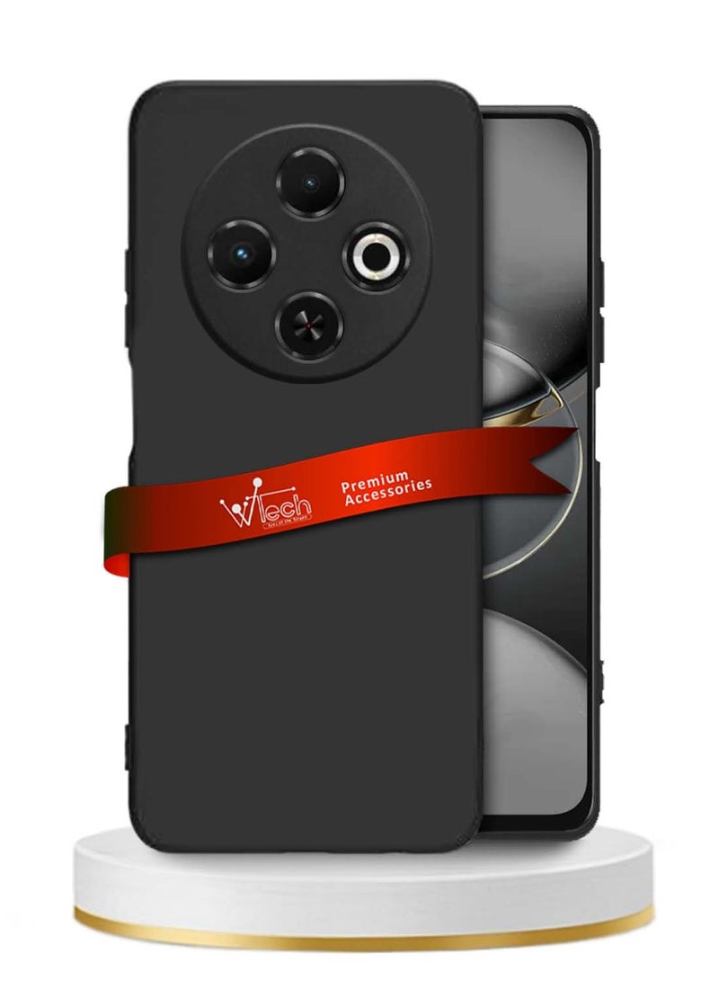 دبليو تيك غطاء الحماية السائل الناعم الفاخر من تكنو سبارك 30 سي 4 جي 2024 - أسود - Image 1