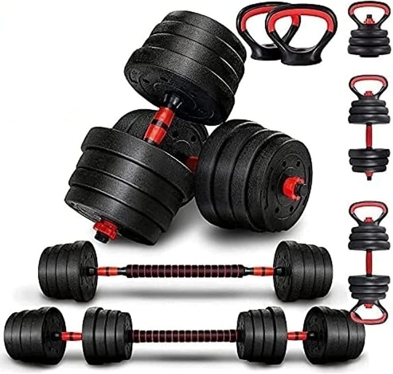 ULTIMAX - Adjustable 7 in 1 Dumbbell Set, Free Weights Dumbbells Set with Connecting Rod Used as Barbell, Kettlebell and Push-ups, Weightlifting Fitness for Home/Office - Image 1