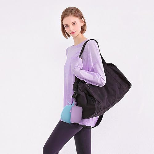 Viverte Mini Zip Around Keychain Wristlet Wallets Small Portable Dual Pounch Wristlet Detachable Coin Purse Pocket Gifts for Women Travel Sports Outdoors (Lavender+Icing Blue) - Image 2