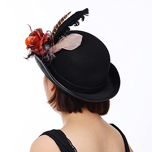 BLESSUME Unisex Steampunk Top Hats Goggles Gears Costume Accessory(Various Claasic Styles) (A, Head Circumference About 58cm/22.8") - Image 5