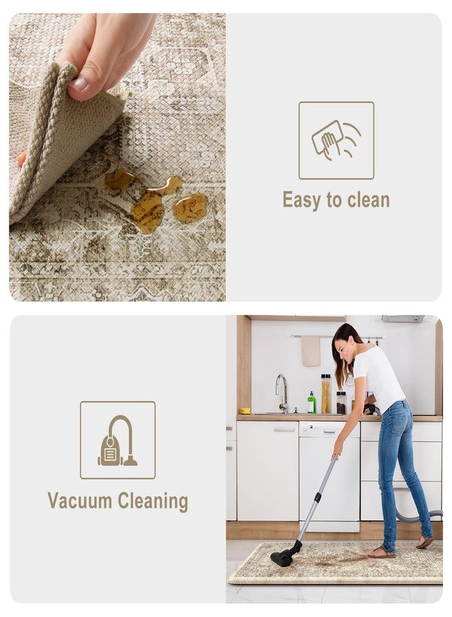 KIMODE Anti Fatigue Kitchen Mats 2 PCS 17"x47"+17"x29", Boho Kitchen Rugs and Mats, Non Slip Cushioned Kitchen Mats for Floor, Waterproof Kitchen Floor Mats for Laundry, Office, Sink, Khaki - Image 5