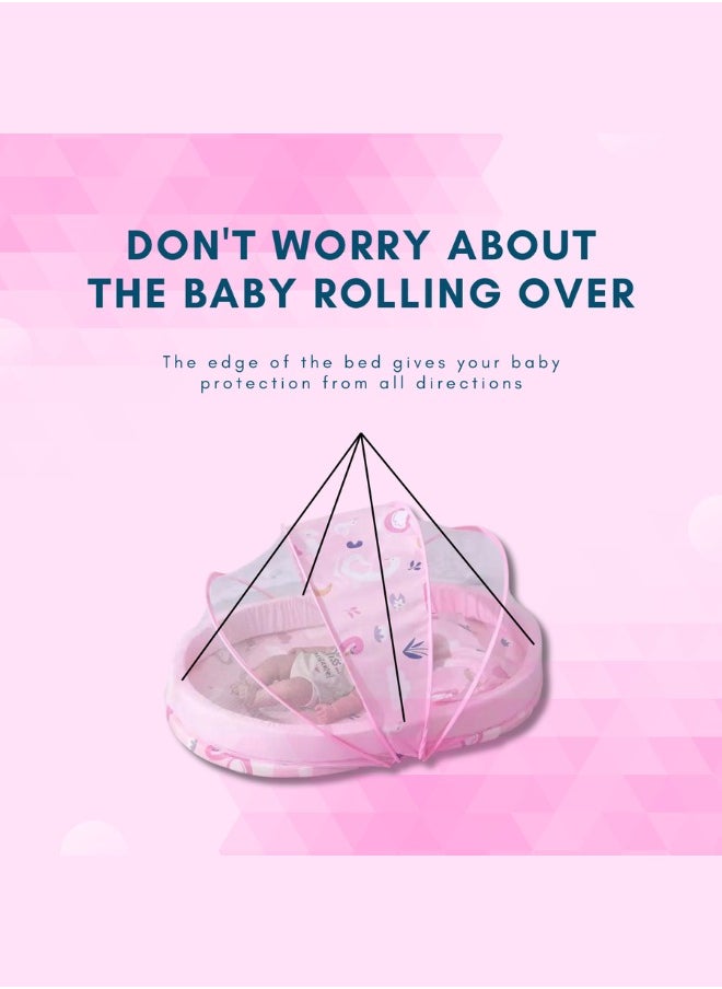 Baby bedding set with mosquito net for boy Foldable mobile easy-to-carry Sponge floor cotton thickening insect-proof Newborn bed baby bedding, (Pink) - pzsku/Z5C7727BA36CA5711096EZ/45/_/1740230855/e9e3ccd9-74bc-41ac-a07d-f8bbd10890d2