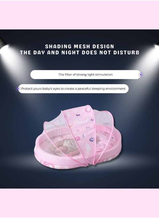 Baby bedding set with mosquito net for boy Foldable mobile easy-to-carry Sponge floor cotton thickening insect-proof Newborn bed baby bedding, (Pink) - pzsku/Z5C7727BA36CA5711096EZ/45/_/1740230876/9cd206f6-c8bd-4e74-9efb-88e5e5e6a58a