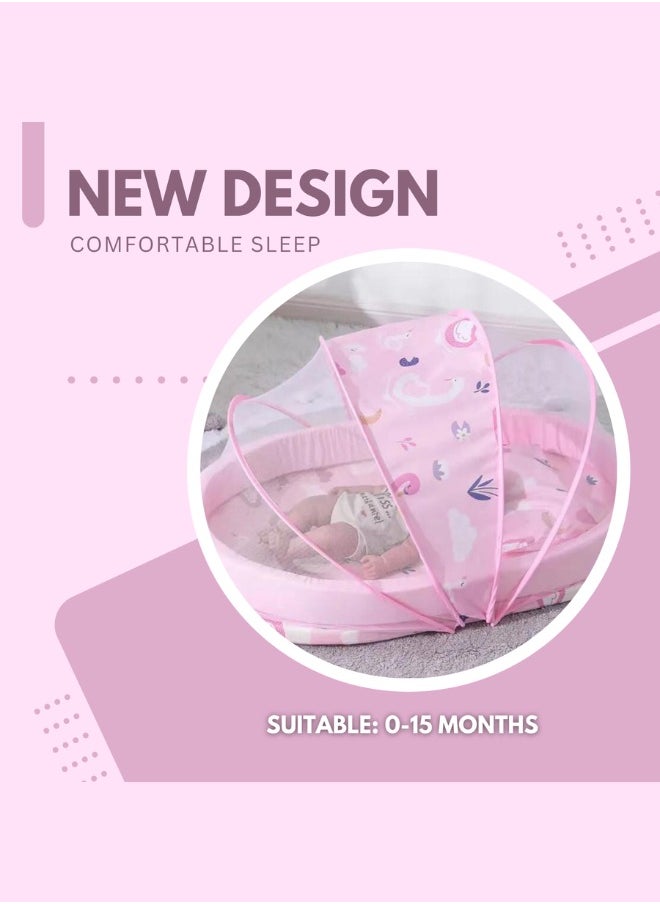 Baby bedding set with mosquito net for boy Foldable mobile easy-to-carry Sponge floor cotton thickening insect-proof Newborn bed baby bedding, (Pink) - pzsku/Z5C7727BA36CA5711096EZ/45/_/1740230907/29ef3d34-8817-439c-ae0c-0c829531c5c3