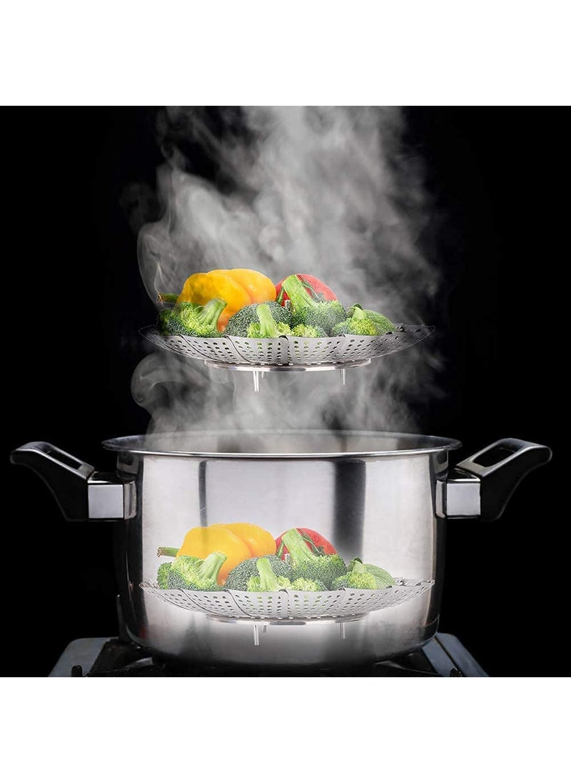 Pamidhar Pamidhar Stainless Steel Vegetable Steamer Basket MultiPurpose Steamer for Cooking Salads Fruits and Food Draining  - Image 2