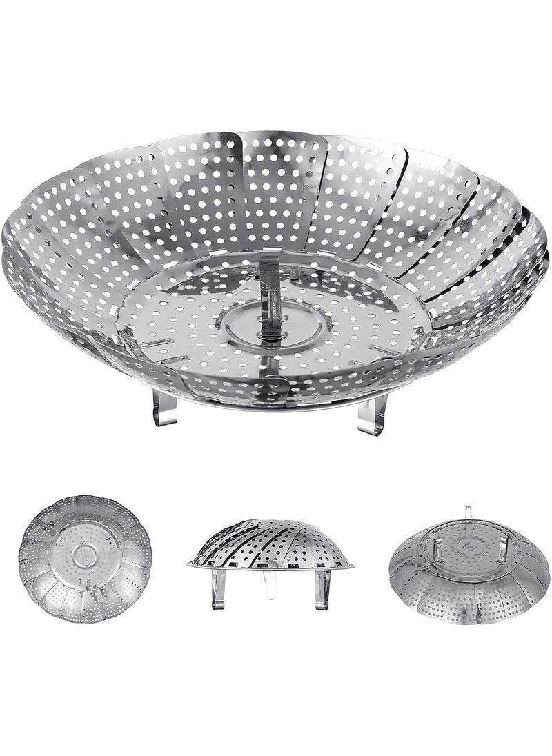 Pamidhar Pamidhar Stainless Steel Vegetable Steamer Basket MultiPurpose Steamer for Cooking Salads Fruits and Food Draining  - Image 5