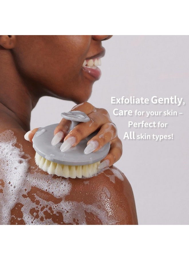 BEAUTAIL BEAUTAIL 2 Pack Body Brushes Gentle Exfoliating Shower Bath Brush, Soft Bristle Scrubber for Sensitive Skin Women Men, Non-Slip Hand-Clip, Durable and Long Lasting (Blue+Gray)  - Image 3