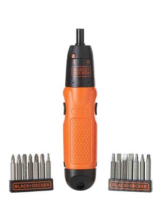 Battery Powered Cordless Screwdriver, Red/Black, A7073XJ,2 years warranty Black/Orange - view 2