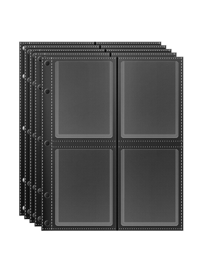 CollectHall Top Loader Sleeves 4-Pocket Trading Card Storage Refill Binder Pages – 25 Pack - Image 1
