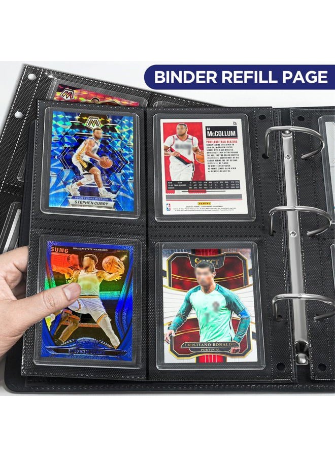 CollectHall Top Loader Sleeves 4-Pocket Trading Card Storage Refill Binder Pages – 25 Pack - Image 4