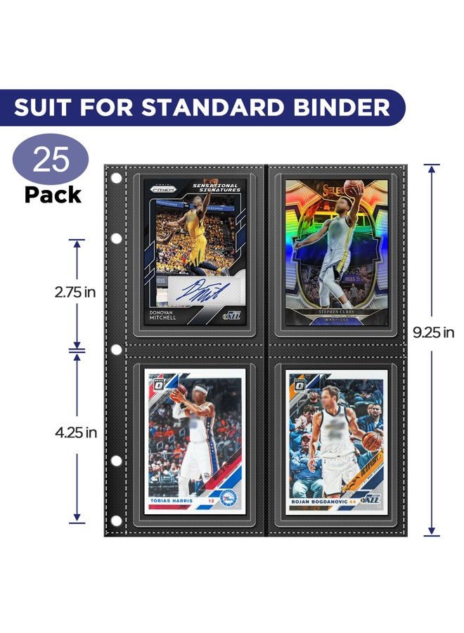 CollectHall Top Loader Sleeves 4-Pocket Trading Card Storage Refill Binder Pages – 25 Pack - Image 2