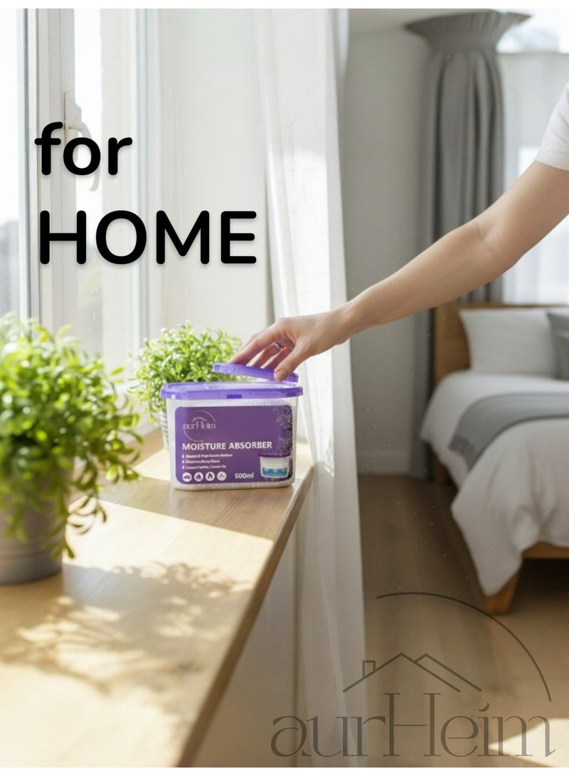 Aurheim Moisture Absorber bags lavender scent box 6 Pack, Dehumidifier Boxes Humidity Absorber in Wardrobes, Bedrooms, Bathrooms (220g pack) - Image 4