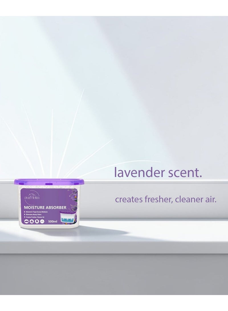 Aurheim Moisture Absorber bags lavender scent box 6 Pack, Dehumidifier Boxes Humidity Absorber in Wardrobes, Bedrooms, Bathrooms (220g pack) - Image 5