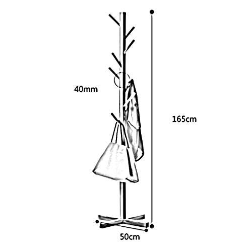 ZEPOLI Clothes Rack Free Standing Tree Shaped Pine Wood Coat Stand with 8 Hooks for Hanging Coats Hats Bag - Closet Wardrobe for Bedroom, Living Room & Entryway (WALNUT) - Image 3