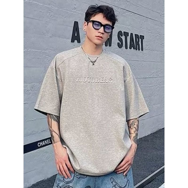 2024 Summer American-Style High Street Men'S Round Neck Half Sleeve T-Shirt Fashion All-Match Eagleprint English Simple Hit - Image 2