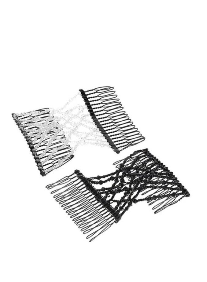 ANSELF 2-Piece Elastic Double Insert Clip Set Black/White