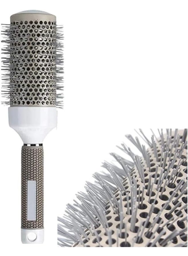 Professional 45mm Round Thermal Styling Hair Brush – Large Ceramic Barrel Hairbrush for Blow Dryer – Anti-Frizz Volumizing Brush for Hair Drying & Curling – White & Grey - Image 1