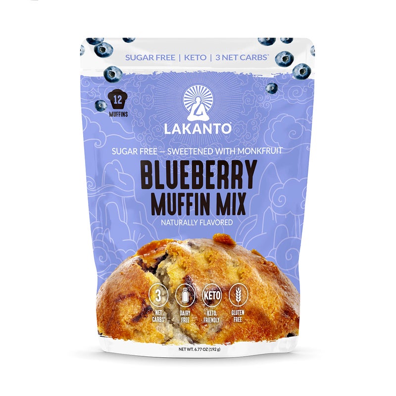 Lakanto Sugar Free Blueberry Muffin Mix - Naturally Flavored, Sweetened with Monk Fruit Sweetener, Keto Diet Friendly, 3 Net Carbs, Gluten Free, Breakfast Food, Delicious, Easy to Make (12 Servings) - Image 1