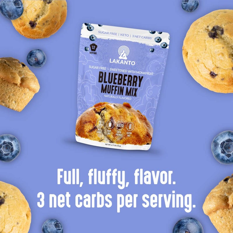 Lakanto Sugar Free Blueberry Muffin Mix - Naturally Flavored, Sweetened with Monk Fruit Sweetener, Keto Diet Friendly, 3 Net Carbs, Gluten Free, Breakfast Food, Delicious, Easy to Make (12 Servings) - Image 4