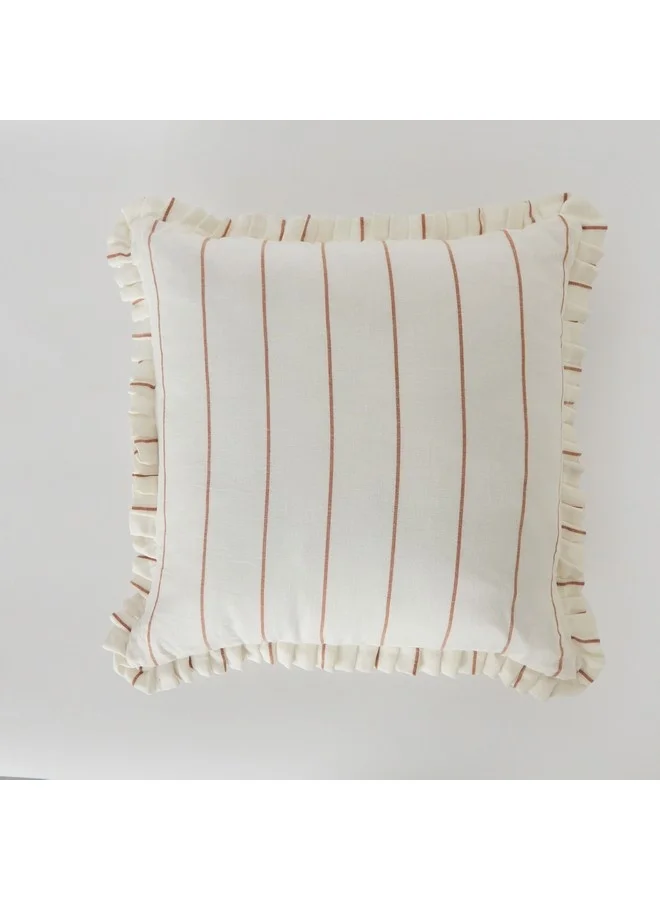 Home Box Warm Oasis Terra Stripe Scallop Edges Filled Cushion 50 x 50 cm