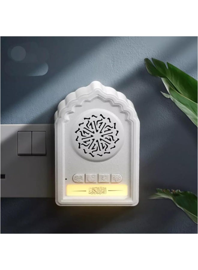 TIGER QB812 Holy Wall Quran Speaker SQ669 with Bluetooth, Wireless Playback, Night Light & Built-in Quran Audio, 24-Hour Loop Play of Ruqyah, Zikr, Dua, and Quran Verses, Wall-Mounted Islamic Speaker with 3-Pin Plug – White - Image 4