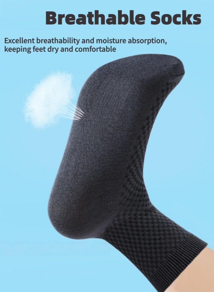 لولكس جوارب Lullaxx الرجالية المصنوعة من الخيزران، 5 أزواج، ماصة للرطوبة، مناسبة لجميع الفصول (الإمارات العربية المتحدة/السعودية، مقاسات رقمية، 39، 46، عادي، أسود بالكامل) - Image 3
