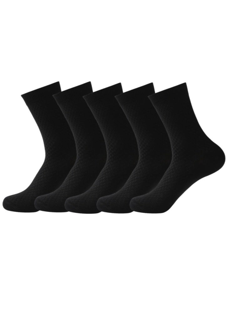 لولكس جوارب Lullaxx الرجالية المصنوعة من الخيزران، 5 أزواج، ماصة للرطوبة، مناسبة لجميع الفصول (الإمارات العربية المتحدة/السعودية، مقاسات رقمية، 39، 46، عادي، أسود بالكامل) - Image 1