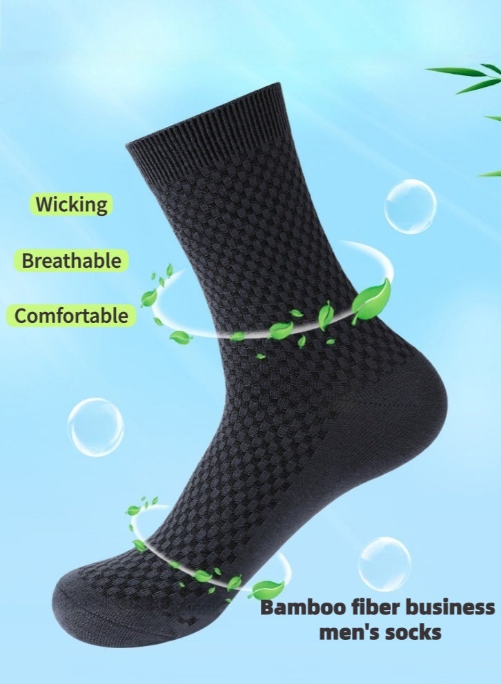 لولكس جوارب Lullaxx الرجالية المصنوعة من الخيزران، 5 أزواج، ماصة للرطوبة، مناسبة لجميع الفصول (الإمارات العربية المتحدة/السعودية، مقاسات رقمية، 39، 46، عادي، أسود بالكامل) - Image 2