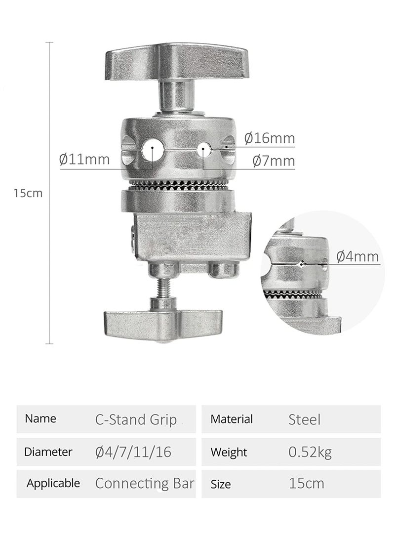 COOPIC C Stand Stainless Steel 330cm/10ft Max. Height Studio Photo Video 4 feet Holding Arm Grip with Turtle Base for Light Reflector (3 PACK) - Image 5