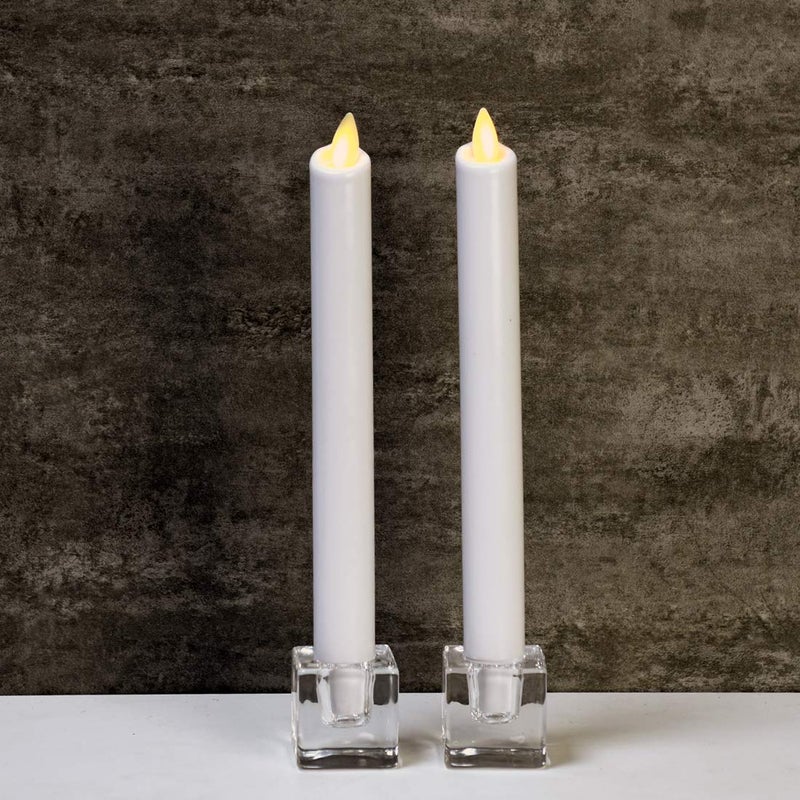 AGLARY 6 PCS Square Glass Taper Candle Holder  Crystal Clear Candlestick for Dining Table  Wedding  Thanksgiving and Christmas.  - Image 4