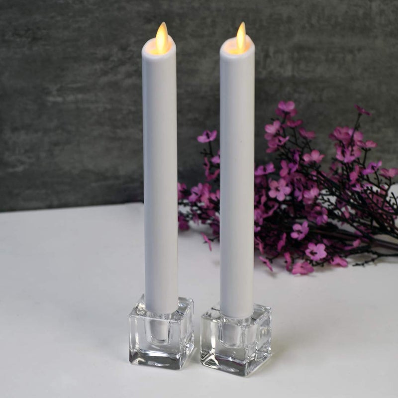 AGLARY 6 PCS Square Glass Taper Candle Holder  Crystal Clear Candlestick for Dining Table  Wedding  Thanksgiving and Christmas.  - Image 5