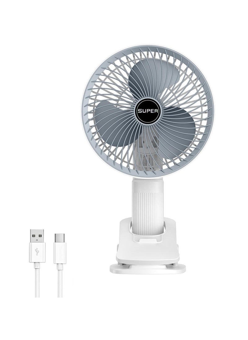 Plan A 4 in 1 Portable USB Fan with 3 Speeds | 7 Inch Rechargeable Clip on Fan, 360° Rotatable Table Fan, Hand Fan, Camping Fan, Suitable for Home, Office, Car, Bed, Travel, Wall Mount  - Image 1