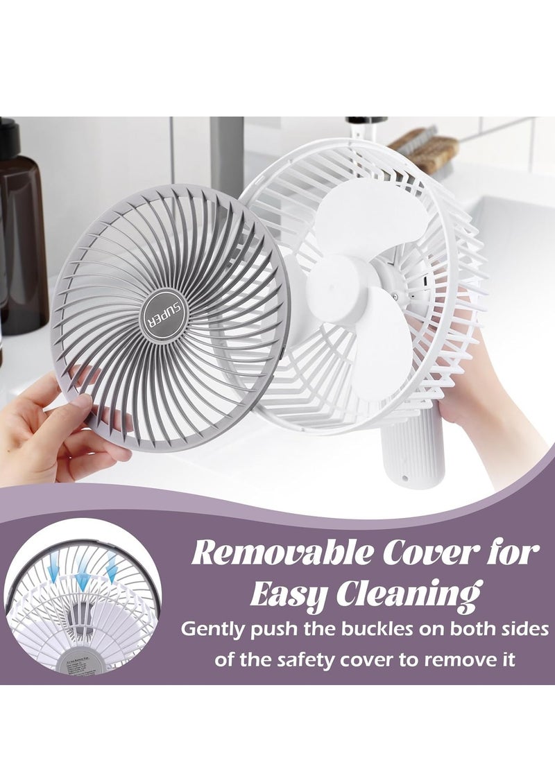 Plan A 4 in 1 Portable USB Fan with 3 Speeds | 7 Inch Rechargeable Clip on Fan, 360° Rotatable Table Fan, Hand Fan, Camping Fan, Suitable for Home, Office, Car, Bed, Travel, Wall Mount  - Image 4
