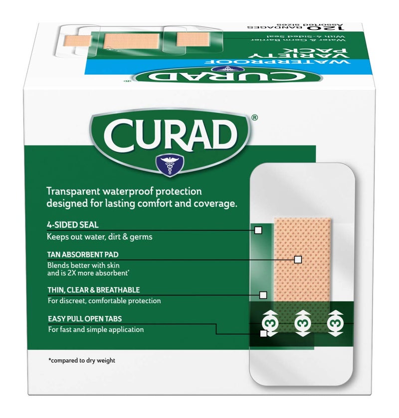 Curad Waterproof Bandage Variety Pack, 3 Styles Included; Assorted Size, 120 Bandages - Image 3