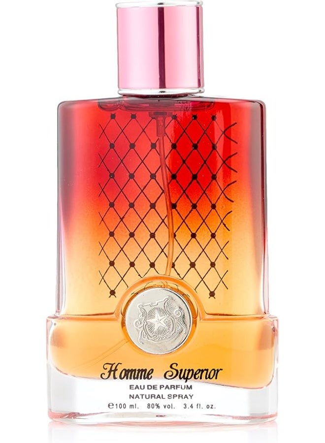 Lattafa Homme Superior Eau De Parfum for Men 100ml Long Lasting Masculine Fragrance with Woody and Fresh Notes Premium Perfume Gift for Daily and Special Occasions