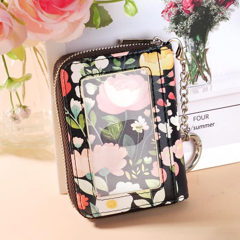 FurArt Zipper Wallet Women, RFID Blocking Credit Card Wallet, Business Card Holder, Compact Size KeyChain Wallet - Image 4
