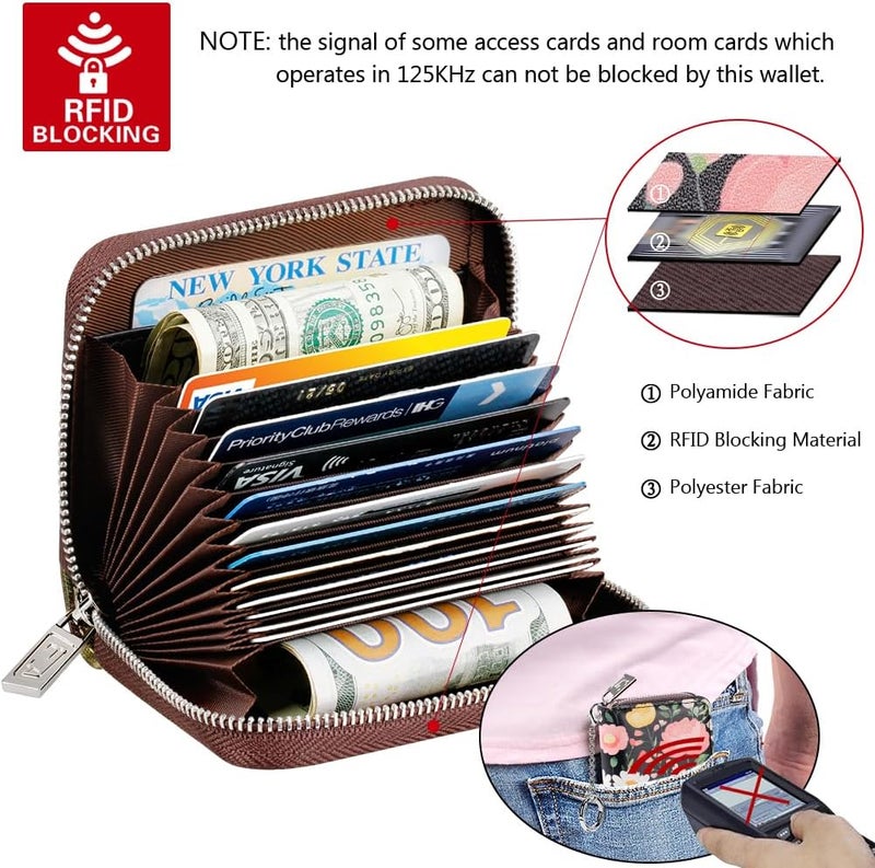 FurArt Zipper Wallet Women, RFID Blocking Credit Card Wallet, Business Card Holder, Compact Size KeyChain Wallet - Image 5